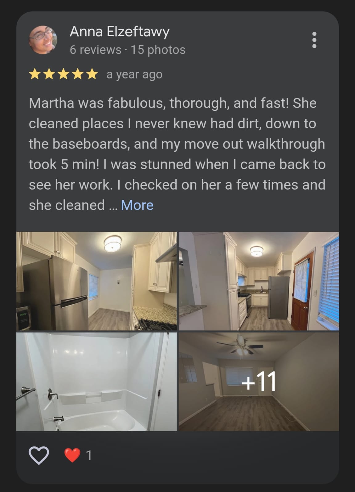 Customer review for house cleaning service in San Diego